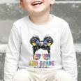 2nd Grade Vibes Messy Hair Bun Girl Back To School First Day Graphic Toddler Long Sleeve Tee