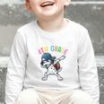 4th Grade Crew Dalmatian Dog Dabbing Back To School Premium Tri-Blend Graphic Toddler Long Sleeve Tee