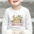 Back To School Hello Second 2nd Grade Leopard Pencil Girl Graphic Toddler Long Sleeve Tee Back To School Hello Second 2nd Grade Leopard Pencil Girl Graphic Toddler Long Sleeve Tee