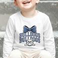 Bulldogs Mascot Team Spirit Sports Fan Back To School Graphic Toddler Long Sleeve Tee Bulldogs Mascot Team Spirit Sports Fan Back To School Graphic Toddler Long Sleeve Tee