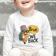 Cool Cartoon Pencil Saying Bruh Back To School Graphic Toddler Long Sleeve Tee Cool Cartoon Pencil Saying Bruh Back To School Graphic Toddler Long Sleeve Tee