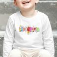 Coquette Pencil Bow Librarian Back To School Bookworm Graphic Toddler Long Sleeve Tee