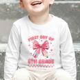 First Day Of 6th Grade Coquette Back To School Girls Kids Graphic Toddler Long Sleeve Tee