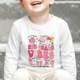 Girls 2nd Grade Vibes Coquette Pink Bow Back To School Graphic Toddler Long Sleeve Tee