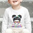 Hello Kindergarten Shirt Messy Bun Tie Dye Back To School Graphic Toddler Long Sleeve Tee Hello Kindergarten Shirt Messy Bun Tie Dye Back To School Graphic Toddler Long Sleeve Tee