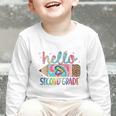 Hello Second Grade Pencil Tie Dye Back To School 2nd Grade Graphic Toddler Long Sleeve Tee