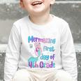 Mermazing First Day Of Fourth Grade Back To School Mermaid Premium Tri-Blend Graphic Toddler Long Sleeve Tee