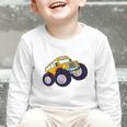 Monster Truck School Bus Yellow Back To School Kids Toddler Graphic Toddler Long Sleeve Tee