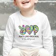Peace Love Preschool First Day Of Preschool Back To School Graphic Toddler Long Sleeve Tee