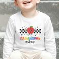 Preschool Vibes Retro Groovy Apple Back To School Graphic Toddler Long Sleeve Tee Preschool Vibes Retro Groovy Apple Back To School Graphic Toddler Long Sleeve Tee