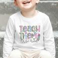 Teach Them To Be Kind Leopard Kindergarten Back To School Graphic Toddler Long Sleeve Tee