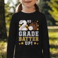 2nd Grade Batter Up Baseball First Day Back To School Graphic Toddler Long Sleeve Tee