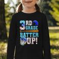 3rd Grade Back To School Baseball Drip Ice Cream Batter Up Graphic Toddler Long Sleeve Tee