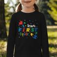 Back To School Autism Puzzle Pieces Autistic First Grade ASD Graphic Toddler Long Sleeve Tee