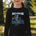Back To School Bruh Boy Skeleton Riding On a BMX Bike Graphic Toddler Long Sleeve Tee