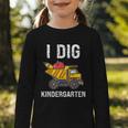 Back To School I Dig Kindergarten Dumping Truck Boys Girls Graphic Toddler Long Sleeve Tee