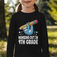 Back To School Ninth Grade Sloth Hanging Out In 9th Grade Graphic Toddler Long Sleeve Tee