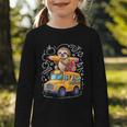 Back To School Sloth School Bus 100 Days Of School Graphic Toddler Long Sleeve Tee