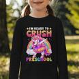 Back To School Unicorn Girls I'm Ready To Crush Preschool Graphic Toddler Long Sleeve Tee