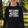 Back To School Vibes Old School Is The Best School Graphic Toddler Long Sleeve Tee Back To School Vibes Old School Is The Best School Graphic Toddler Long Sleeve Tee
