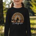 Back To School Wild About Kindergarten Leopard Rainbow Graphic Toddler Long Sleeve Tee Back To School Wild About Kindergarten Leopard Rainbow Graphic Toddler Long Sleeve Tee