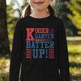 Baseball Kindergarten Back To School Kindergarten Batter Up Graphic Toddler Long Sleeve Tee