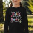 Battery Life Of A Media Specialist Back To School Graphic Toddler Long Sleeve Tee Battery Life Of A Media Specialist Back To School Graphic Toddler Long Sleeve Tee