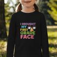 I Brought My First Grade Face First Day Back To School Graphic Toddler Long Sleeve Tee I Brought My First Grade Face First Day Back To School Graphic Toddler Long Sleeve Tee