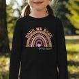 Bruh We Back To School Office Support Staff Leopard Rainbow Graphic Toddler Long Sleeve Tee