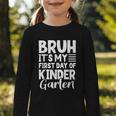 Bruh It's My First Day Of Kindergarten Back To School 2025 Graphic Toddler Long Sleeve Tee Bruh It's My First Day Of Kindergarten Back To School 2025 Graphic Toddler Long Sleeve Tee