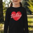 Bulldogs Heart Back To School Spirit R Graphic Toddler Long Sleeve Tee