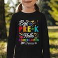 Bye Pre-K Hello Kindergarten Students Pupils Back To School Graphic Toddler Long Sleeve Tee Bye Pre-K Hello Kindergarten Students Pupils Back To School Graphic Toddler Long Sleeve Tee