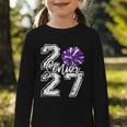 Class Of 2027 Cheer Purple Senior 2027 Back To School Graphic Toddler Long Sleeve Tee