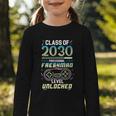 Class 2030 Gaming Freshman Level Unlocked Back To School Graphic Toddler Long Sleeve Tee Class 2030 Gaming Freshman Level Unlocked Back To School Graphic Toddler Long Sleeve Tee
