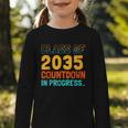 Class Of 2035 Countdown In Progress Fun Back To School Retro Graphic Toddler Long Sleeve Tee