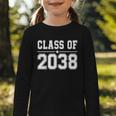 Class Of 2038 Grow With Me Back To School Kindergarten 2038 Graphic Toddler Long Sleeve Tee