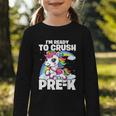 Crush Pre-K Girls Back To School Unicorn First Day Preschool Graphic Toddler Long Sleeve Tee