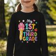Cute My 1st Day Of Third Grade Pencil Back To School Girls Graphic Toddler Long Sleeve Tee