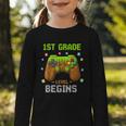 First Day Of 1st Grade Level Begins Back To School Boy Graphic Toddler Long Sleeve Tee