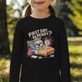 First Day Already Sloth Alarm Clock Back To School Graphic Toddler Long Sleeve Tee First Day Already Sloth Alarm Clock Back To School Graphic Toddler Long Sleeve Tee