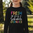 Fresh Out Of Schedule Changes Counselor Back To School Graphic Toddler Long Sleeve Tee Fresh Out Of Schedule Changes Counselor Back To School Graphic Toddler Long Sleeve Tee