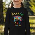 Game On 1st Grade Boys Kids Back To School Graphic Toddler Long Sleeve Tee Game On 1st Grade Boys Kids Back To School Graphic Toddler Long Sleeve Tee