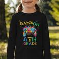 Game On 4th Grade Boys Kids Back To School Graphic Toddler Long Sleeve Tee