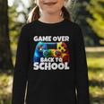 Game Over Back To School Gaming Controller Kids Gamer Graphic Toddler Long Sleeve Tee