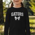 Gators High School Coquette Bow Gator Back To School Graphic Toddler Long Sleeve Tee