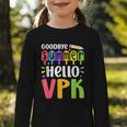 Goodbye Summer Hello VPK First Day Of VPK Back To School Graphic Toddler Long Sleeve Tee