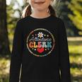 Groovy Attendance Clerk Back To School Appreciation Week Graphic Toddler Long Sleeve Tee