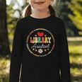 Groovy Librarian School Library Assistant Day Back To School Graphic Toddler Long Sleeve Tee Groovy Librarian School Library Assistant Day Back To School Graphic Toddler Long Sleeve Tee