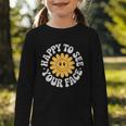 Happy Face Daisy Flower Retro Back To School Cute Graphic Graphic Toddler Long Sleeve Tee Happy Face Daisy Flower Retro Back To School Cute Graphic Graphic Toddler Long Sleeve Tee