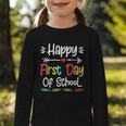 Happy First Day Of School Back To School Kids Students Graphic Toddler Long Sleeve Tee